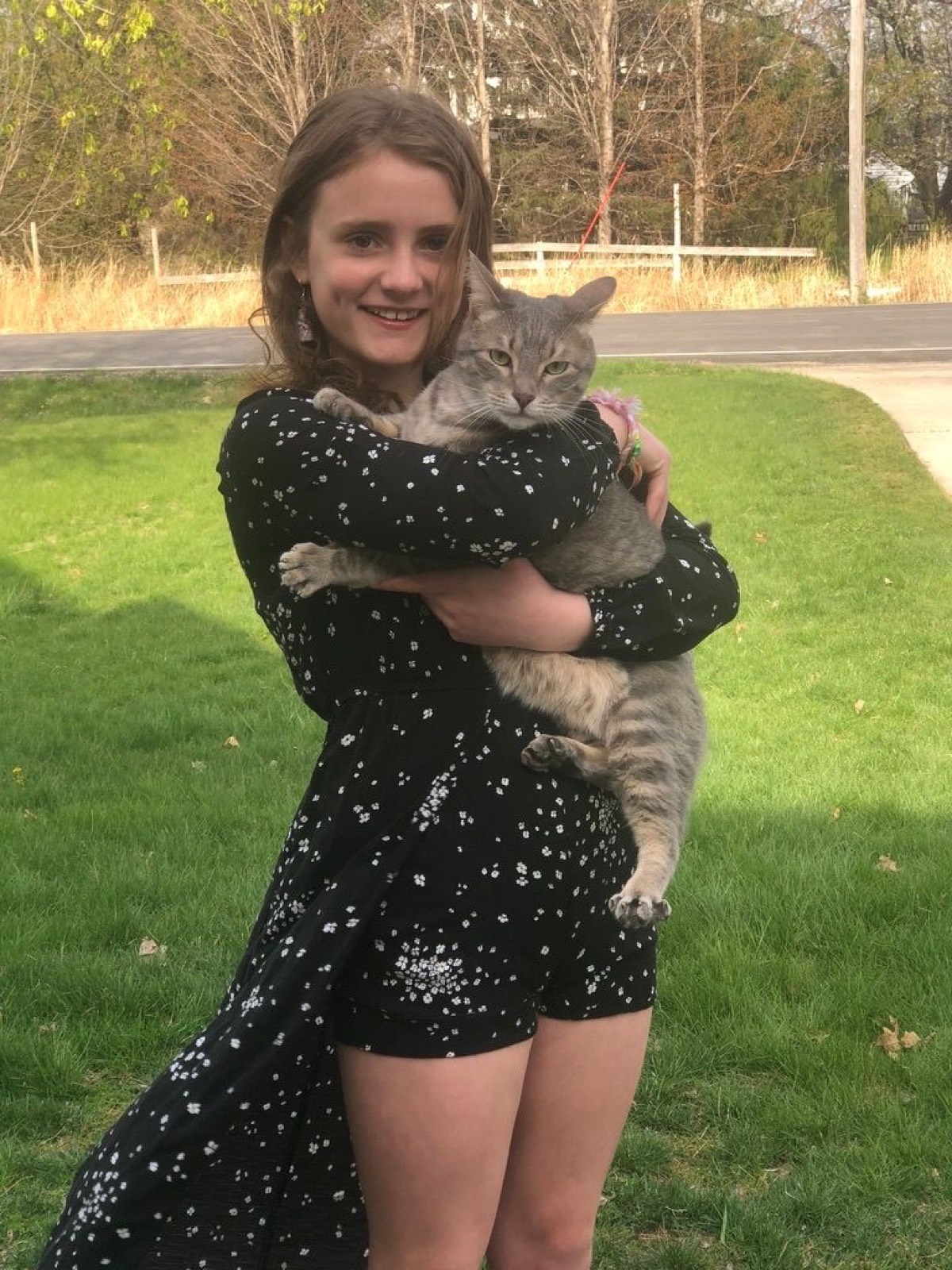 Brigetta giving Theo some outside time before her concert. He is very aggressively darting for the door whenever he gets the chance.