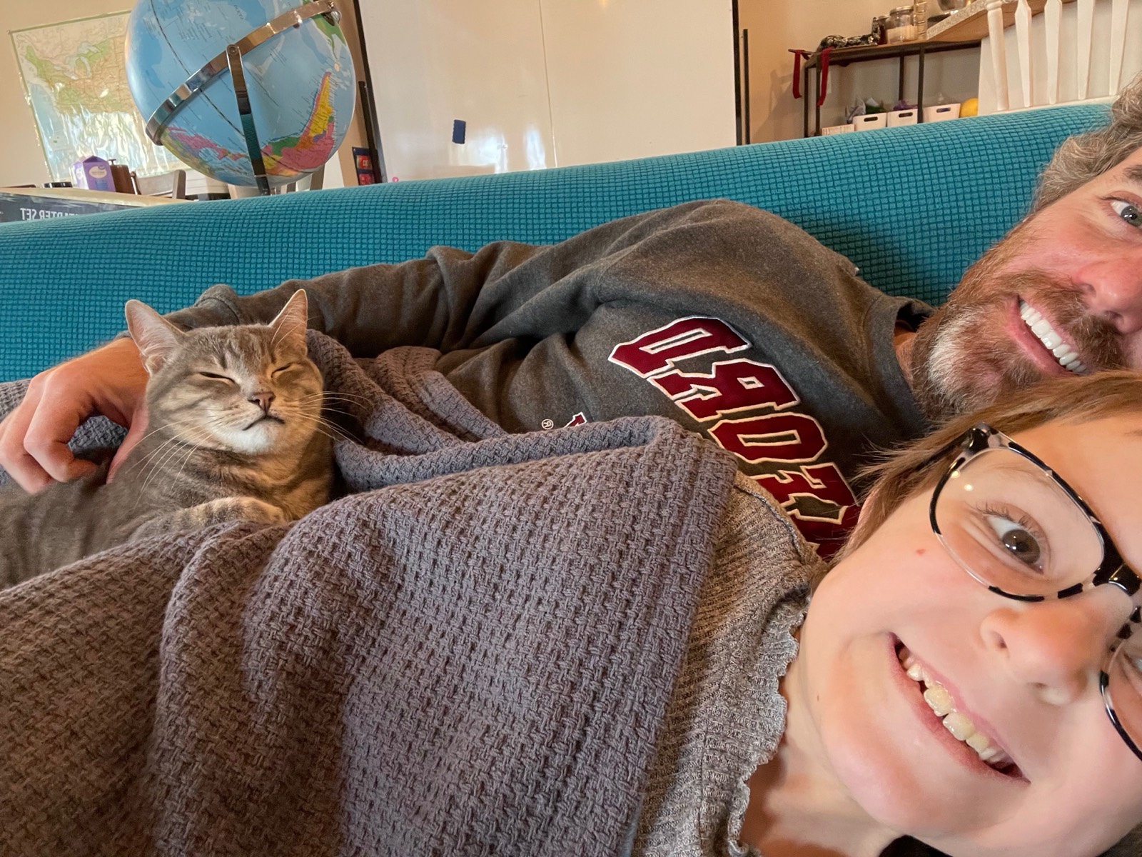 Stella is relaxing with us